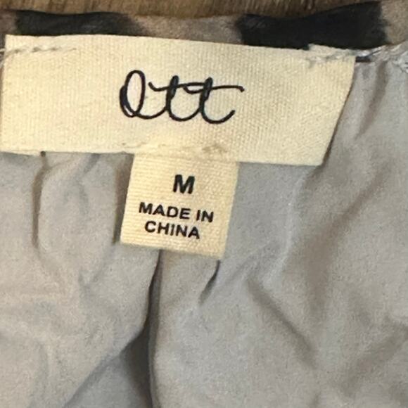 Ott Cream Black Floral Tiered Long Sleeve Midi Dress Size M Feminine - Picture 6 of 8